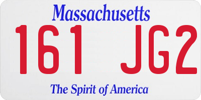 MA license plate 161JG2