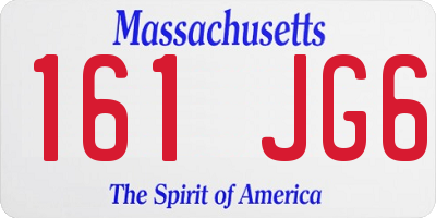 MA license plate 161JG6