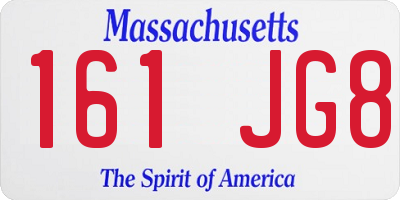 MA license plate 161JG8