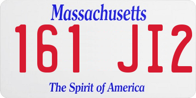 MA license plate 161JI2