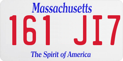 MA license plate 161JI7