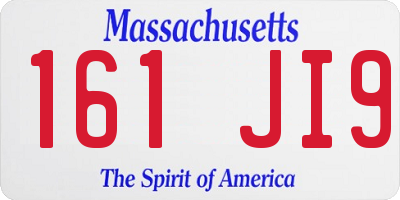 MA license plate 161JI9