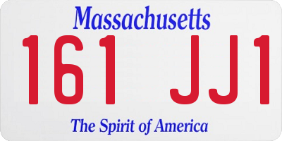 MA license plate 161JJ1