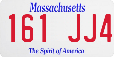 MA license plate 161JJ4
