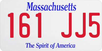 MA license plate 161JJ5