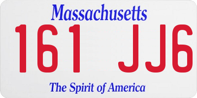 MA license plate 161JJ6