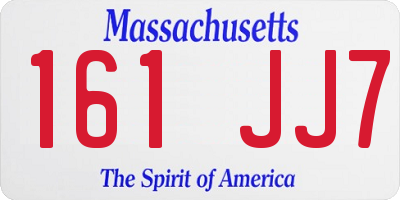 MA license plate 161JJ7
