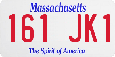 MA license plate 161JK1