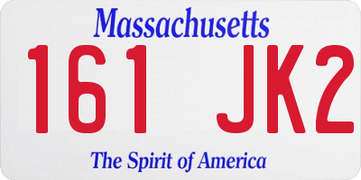 MA license plate 161JK2