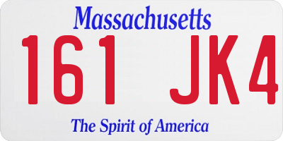 MA license plate 161JK4