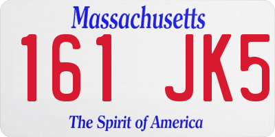 MA license plate 161JK5