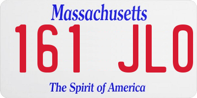 MA license plate 161JL0