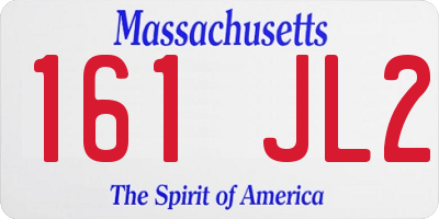 MA license plate 161JL2