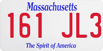 MA license plate 161JL3