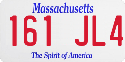 MA license plate 161JL4