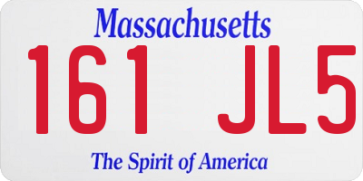 MA license plate 161JL5