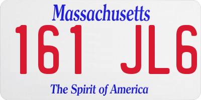 MA license plate 161JL6