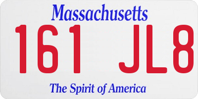 MA license plate 161JL8