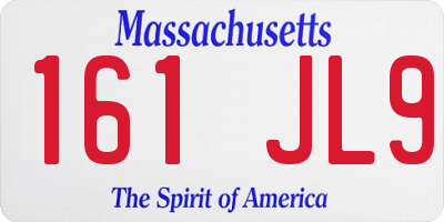 MA license plate 161JL9