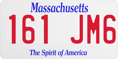 MA license plate 161JM6
