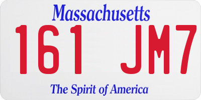 MA license plate 161JM7