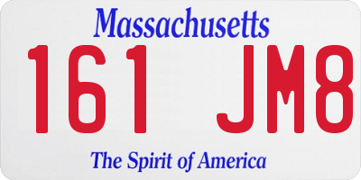 MA license plate 161JM8