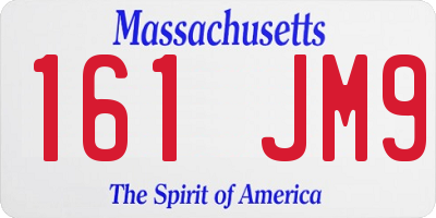 MA license plate 161JM9
