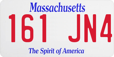 MA license plate 161JN4