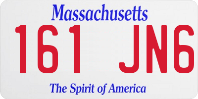 MA license plate 161JN6