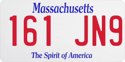 MA license plate 161JN9