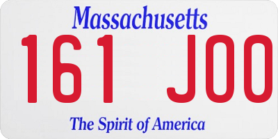 MA license plate 161JO0