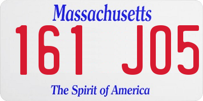 MA license plate 161JO5