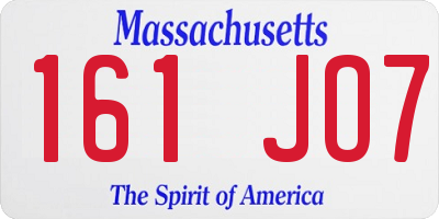 MA license plate 161JO7