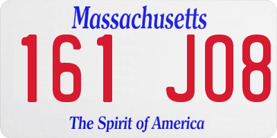 MA license plate 161JO8