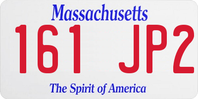 MA license plate 161JP2