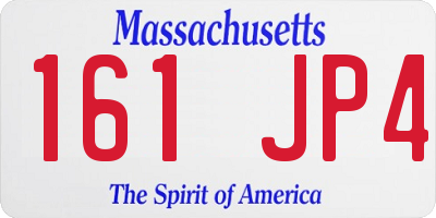 MA license plate 161JP4