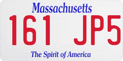 MA license plate 161JP5