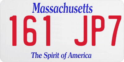 MA license plate 161JP7