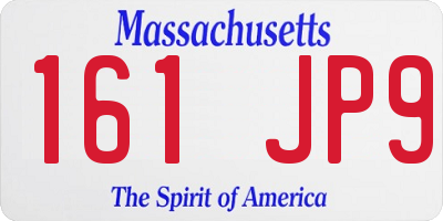 MA license plate 161JP9