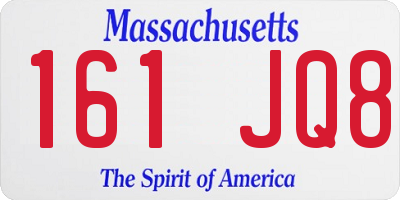 MA license plate 161JQ8