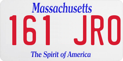MA license plate 161JR0