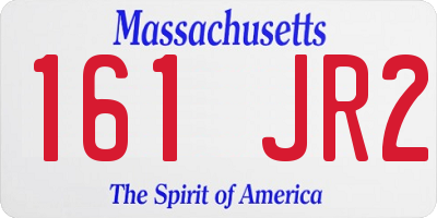MA license plate 161JR2