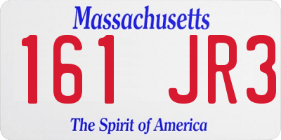 MA license plate 161JR3