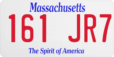 MA license plate 161JR7