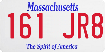 MA license plate 161JR8
