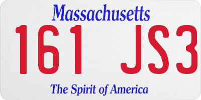 MA license plate 161JS3