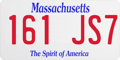 MA license plate 161JS7