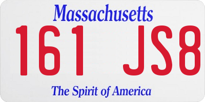 MA license plate 161JS8