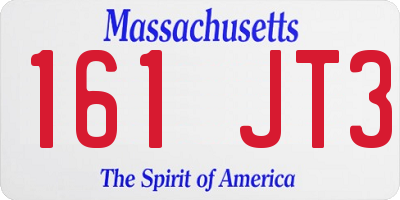 MA license plate 161JT3