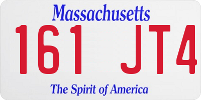 MA license plate 161JT4